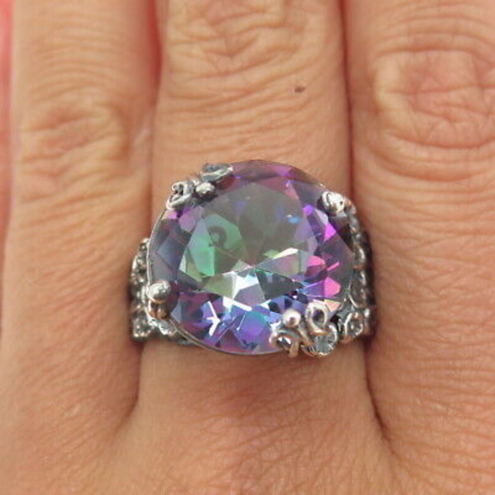 Elegant Silver and Purple Women's Ring